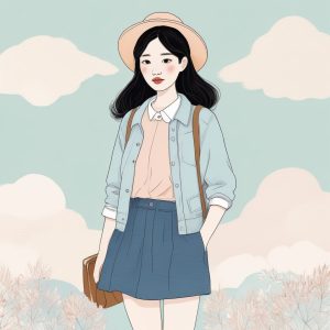 ✨日韩时尚少女手绘头像🔥 | 手工风格，彩色铅笔画风，纸感纹理