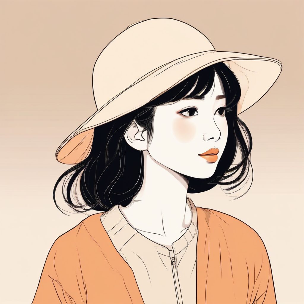 🌅日落治愈滤镜：极简线条少女肖像，唯美光影的低饱和度秘密