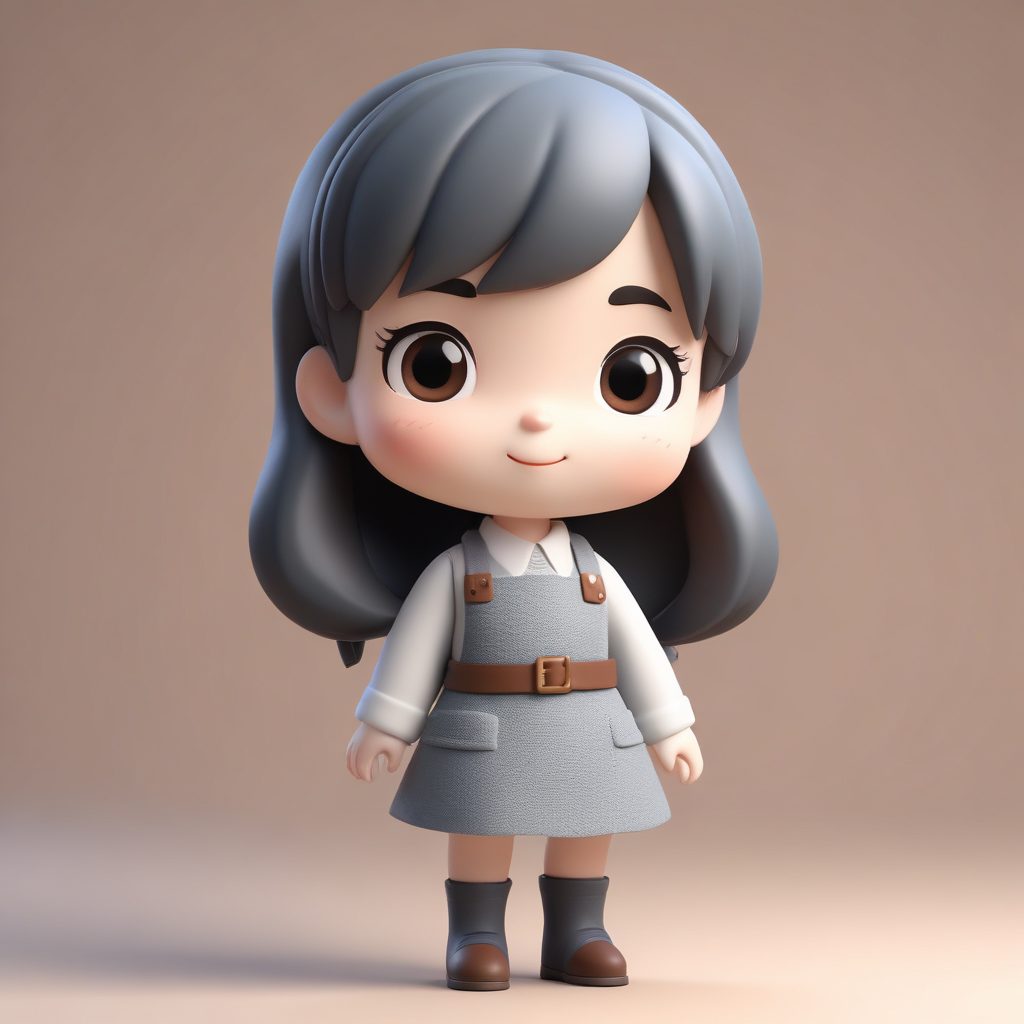 日式围裙连衣裙Q版:冬季叠穿3D渲染高光教程