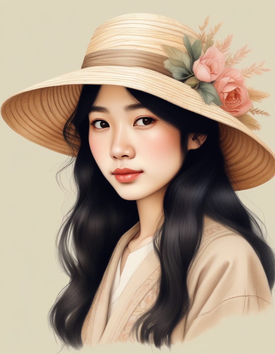 日系编织帽女孩:Cottagecore风AI插画教程