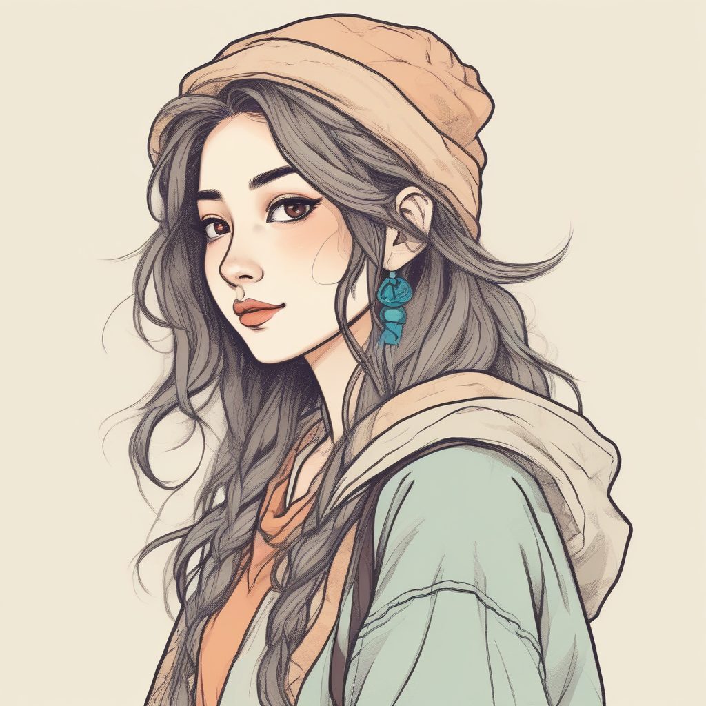 🔥日系潮流美少女头像 | 插画风手绘蜡笔色纸本质感✨