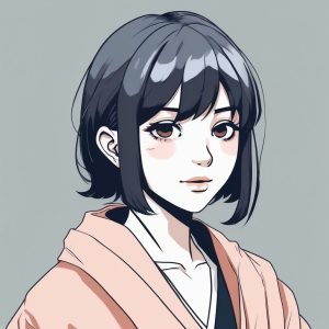 ✨日系极简动漫少女头像生成！🔥单色背景高饱和度设计