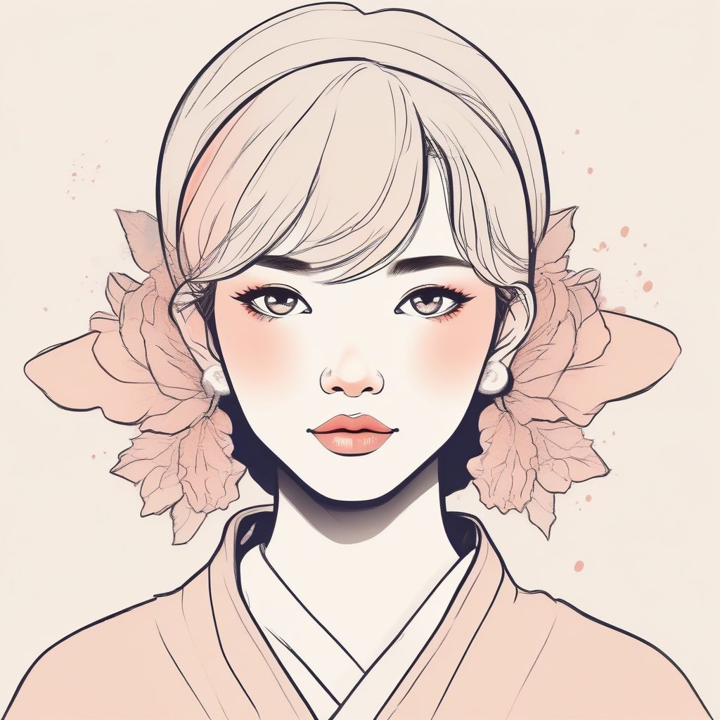 🍓日系极简动漫少女头像，手绘线条插画风🔥