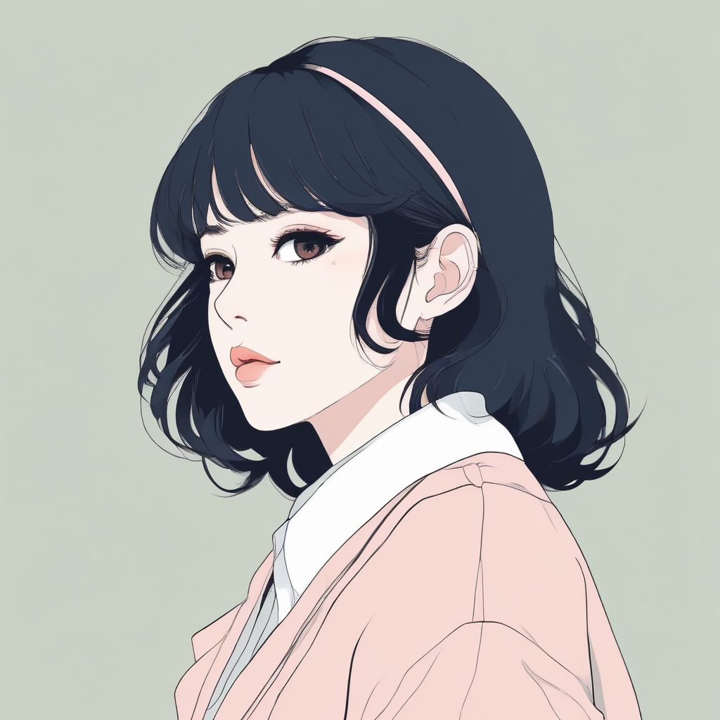✨日系时尚美少女头像 | 极简动漫风 单主体 低饱和背景