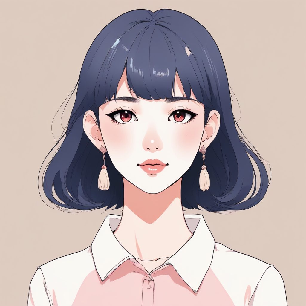 ✨日系时尚美少女头像生成 | 极简动漫风 单主体 空背景