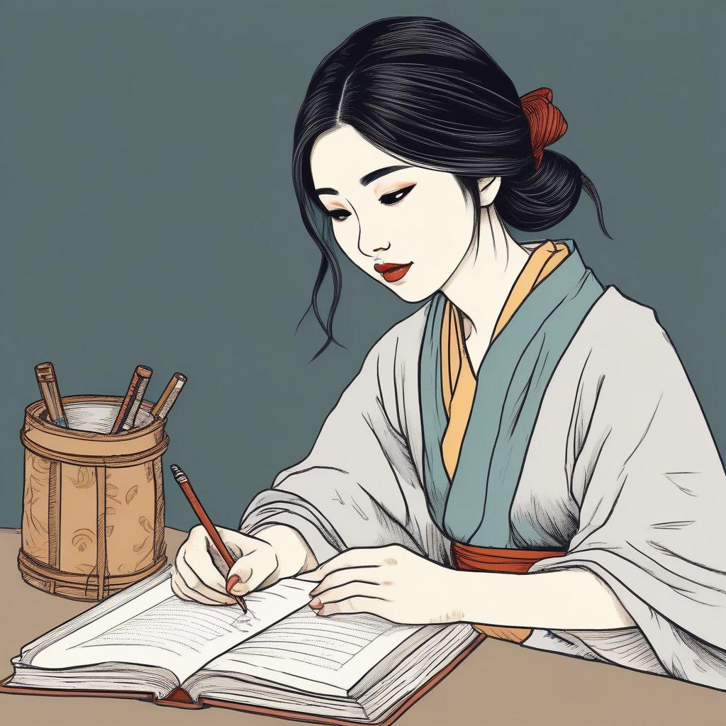 日系Vlog封面图！温暖色彩手绘线稿，文艺少女时尚穿搭公式