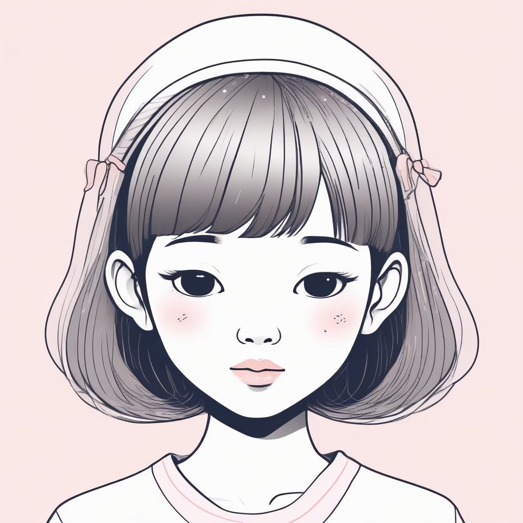 🍓软萌草莓熊配色！极简线稿少女头像，高甜治愈系，拿去做头贴绝了