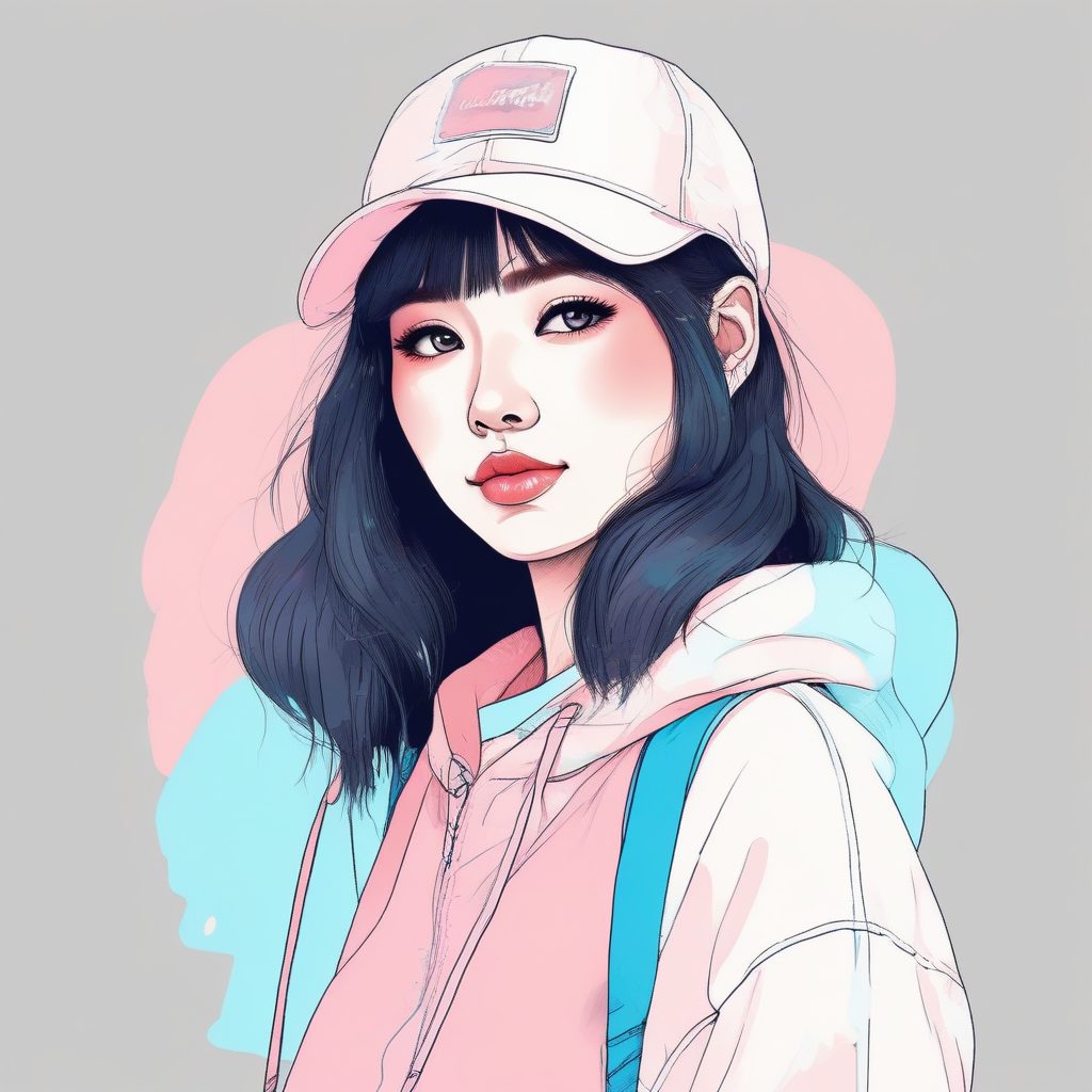 软萌风AI绘画:极简日系甜酷少女的粉色系穿搭解析