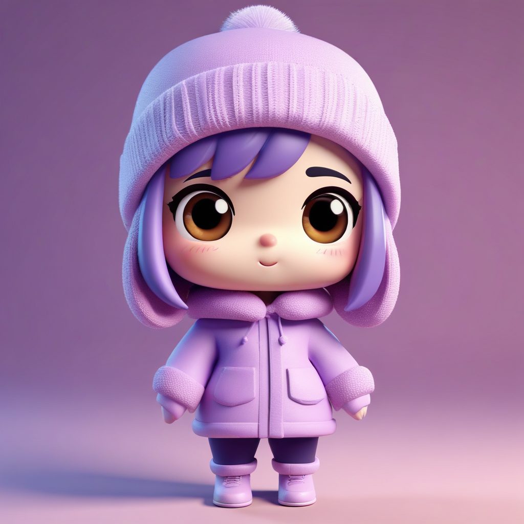 软萌Q版:粘土质感女孩的可爱生气表情提示词(Pop Mart风)