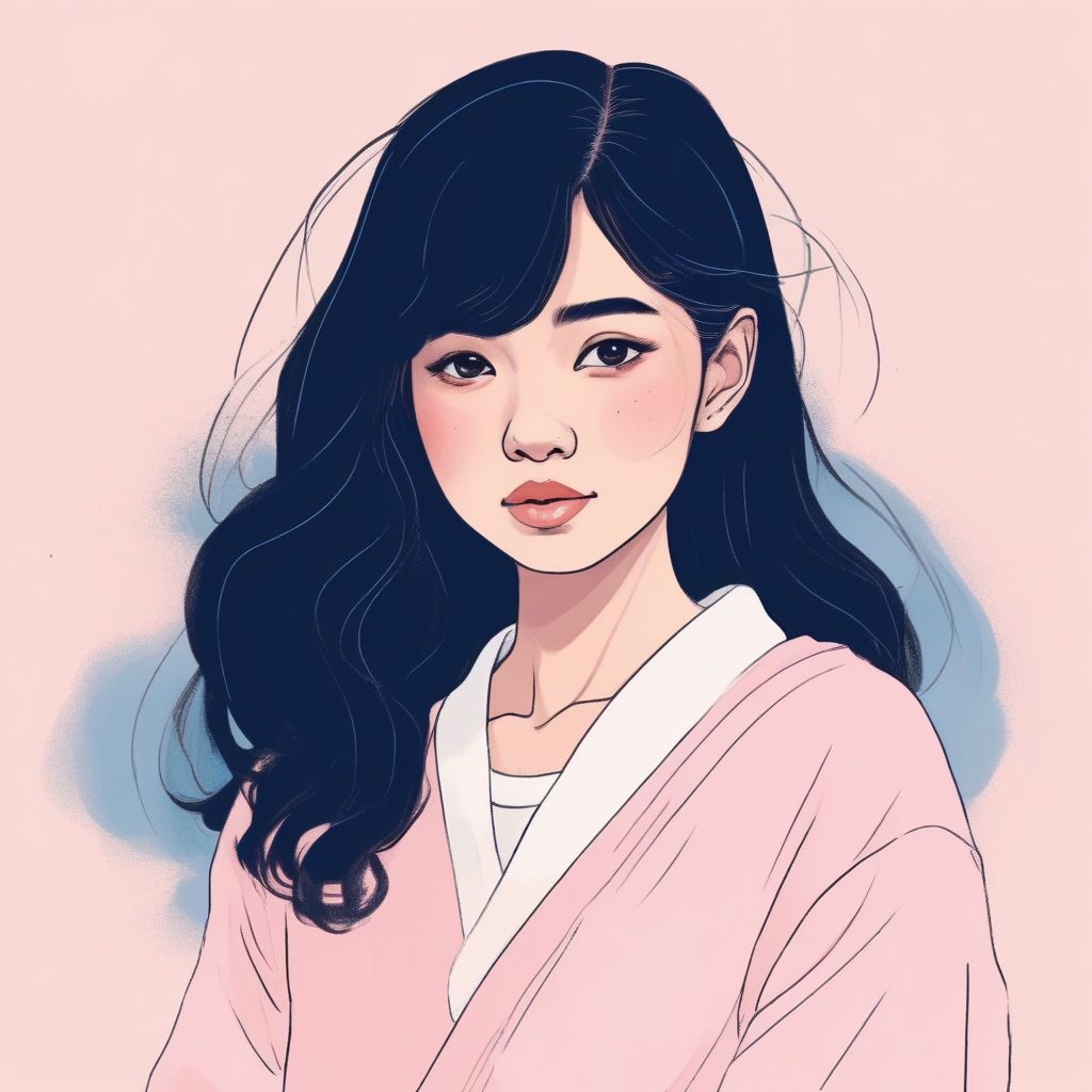 软萌治愈系:AI生成日系少女的Lo-Fi风粉蓝叠穿