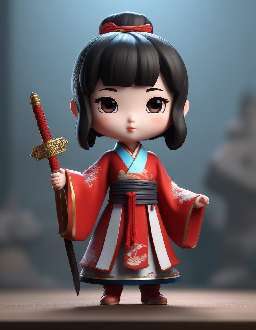 ⚔️飒气十足！Q版汉服小女侠拔剑，盲盒手办武侠风头像！