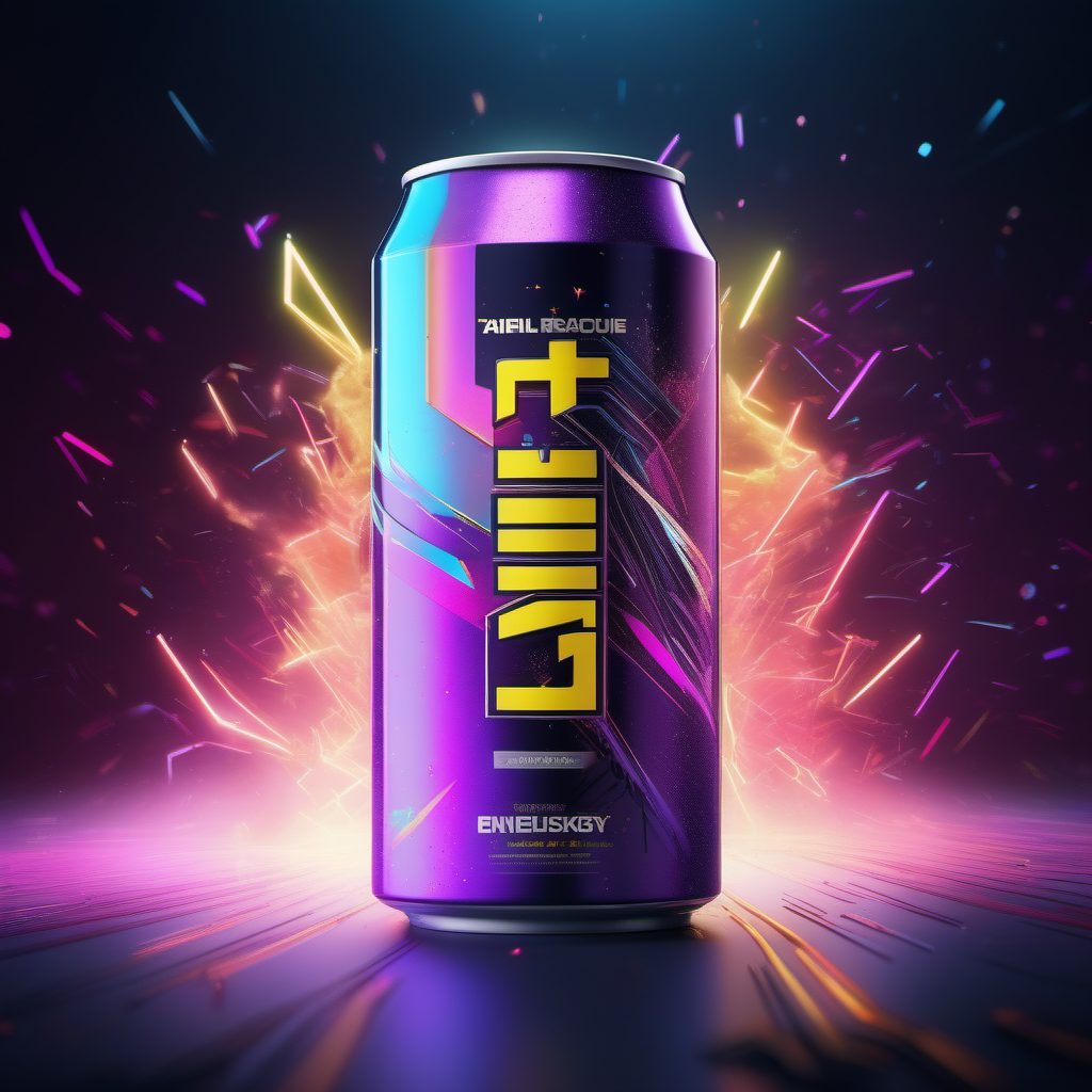 赛博朋克风能量饮料包装：未来感十足的动态3D渲染效果图教程