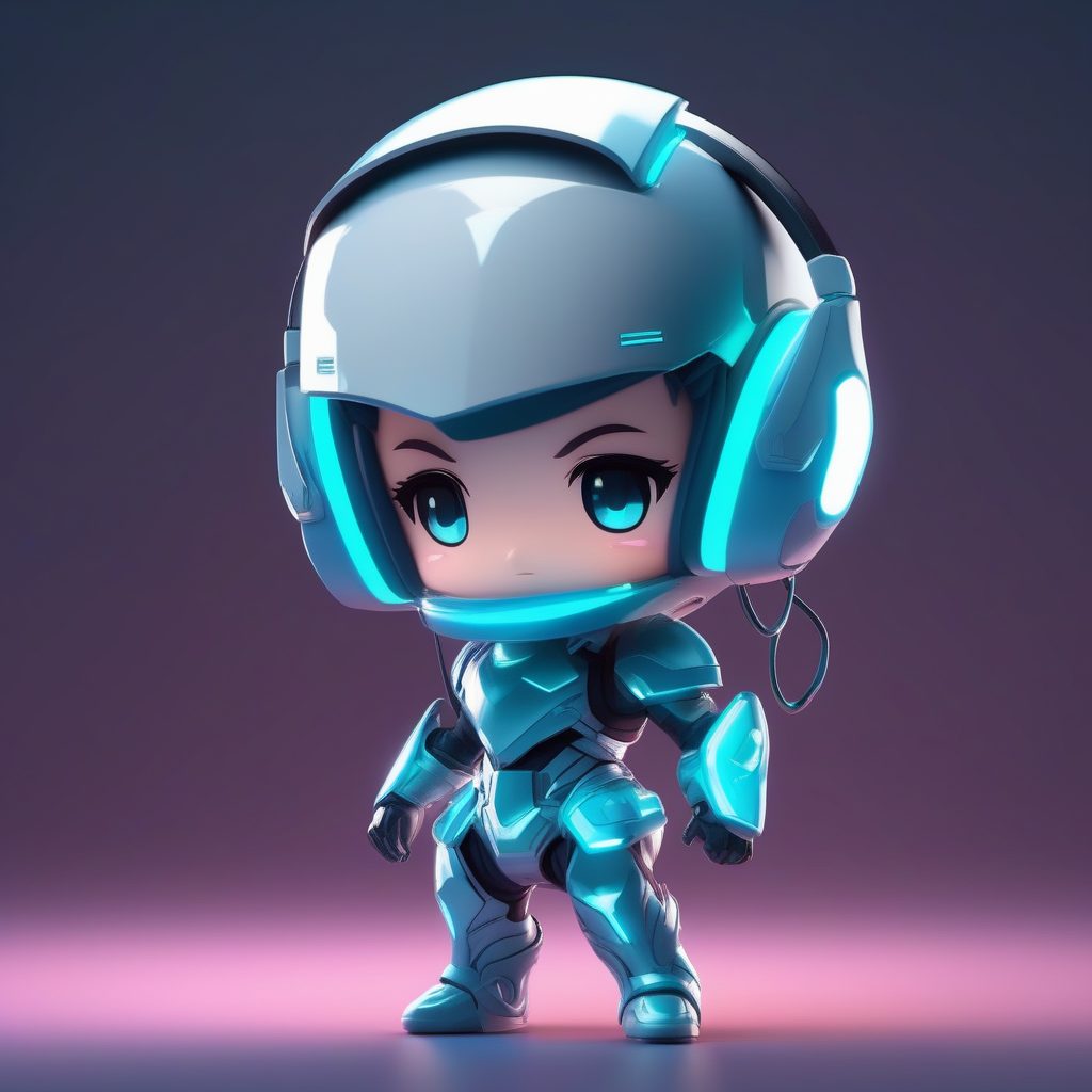 赛博朋克风Q版偶像：利用光线追踪生成炫酷全身动态立绘