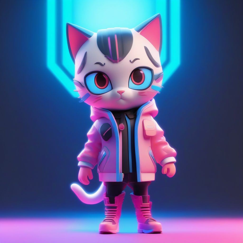 赛博朋克猫耳娘:Octane渲染极简Q版动漫角色3D手办生成教程