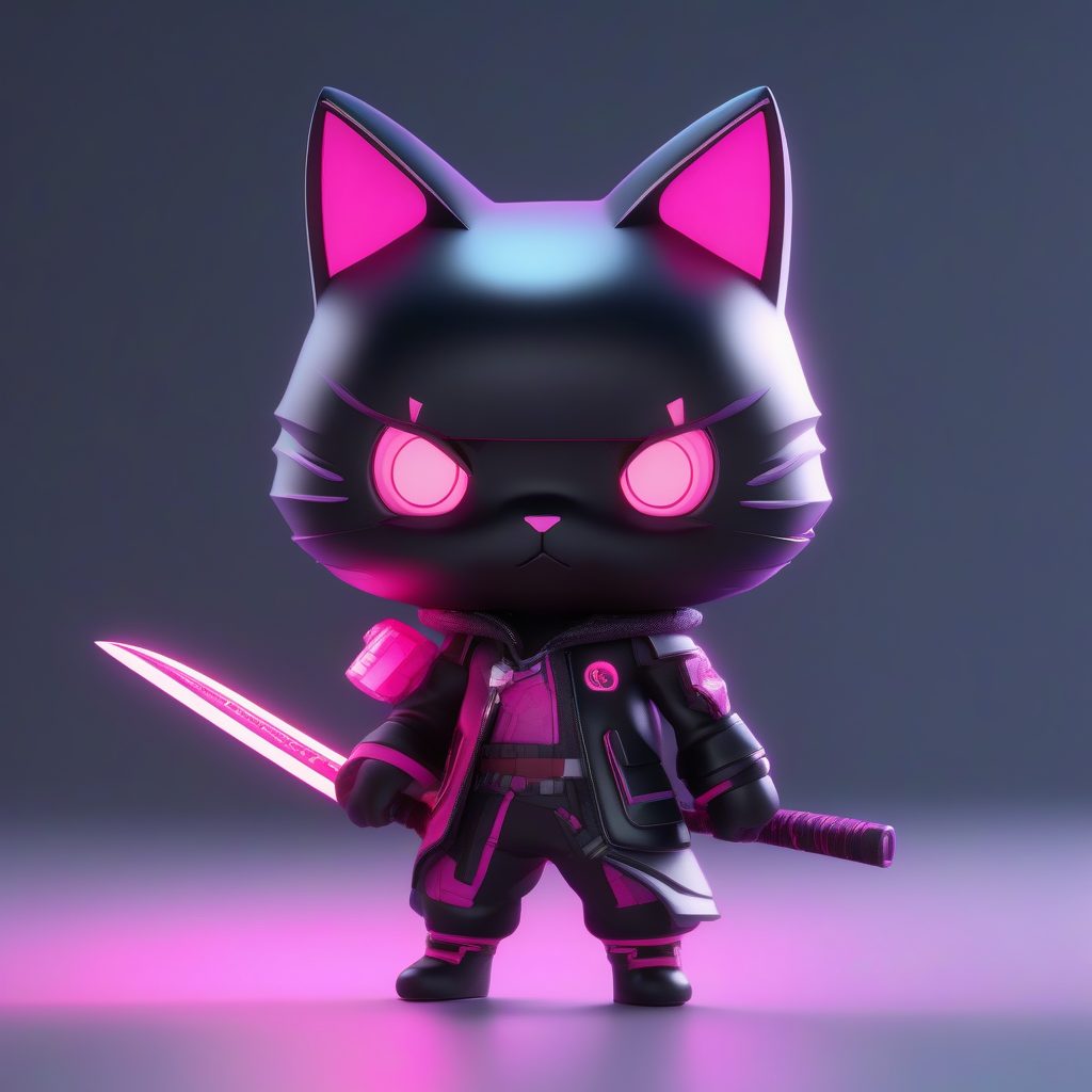 赛博朋克Q版猫娘：射线追踪3D渲染动态摆拍提示词与配色技巧