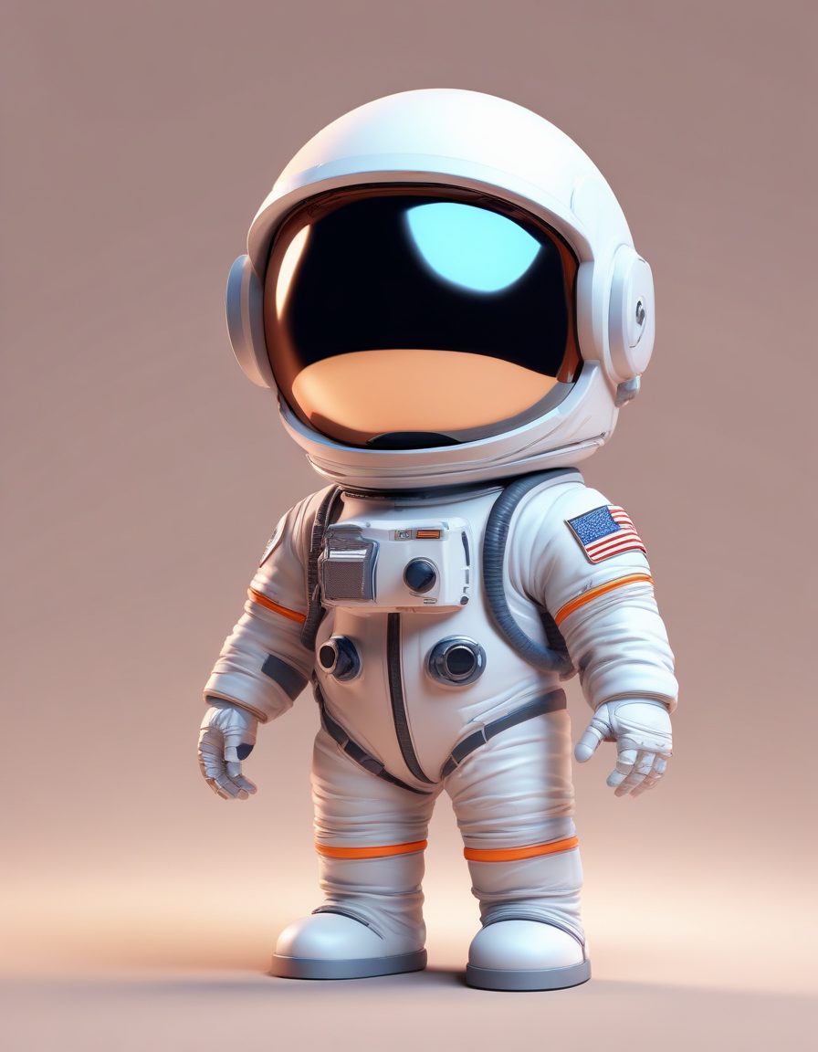 SD提示词:超萌太空人Q版头像!C4D黏土盲盒风,8K高清做情侣头像