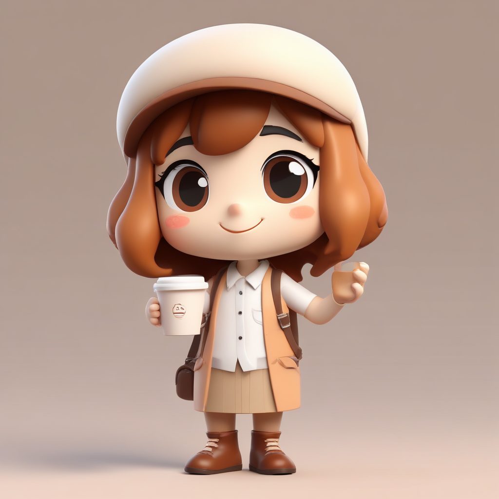 ☕️治愈系咖啡师！奶茶色Q版盲盒手办，Midjourney/SD提示词分享！