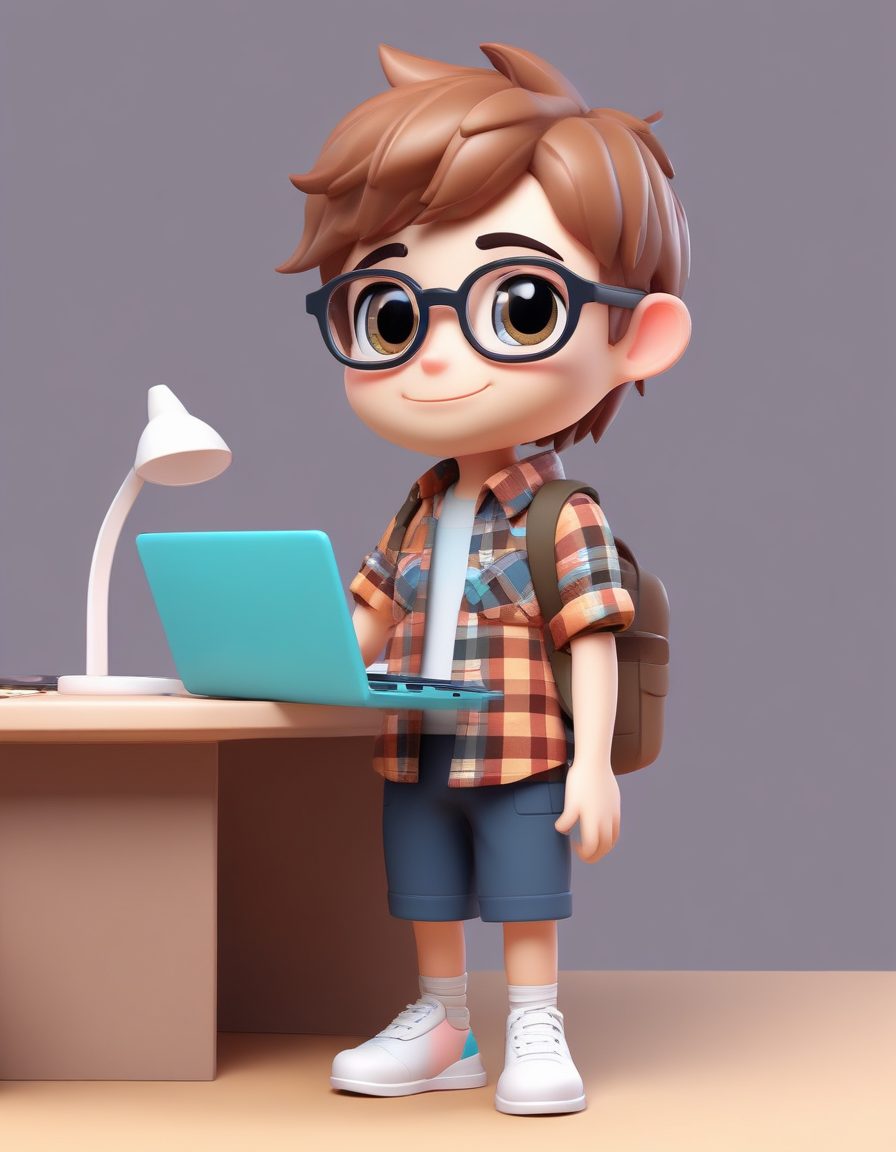 SD提示词:Q版程序员,格子衫盲盒!超萌科技风头像,做IT圈壁纸