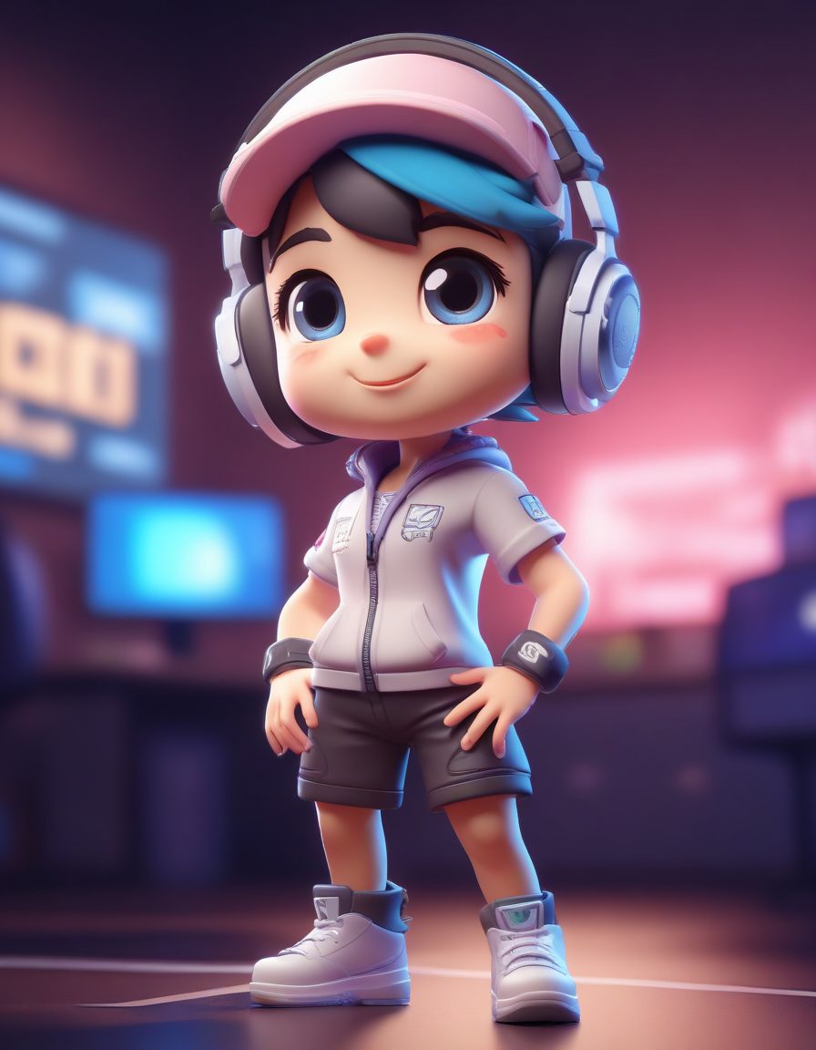 SD提示词:Q版电竞玩家,高燃动作C4D渲染,超酷桌面壁纸!