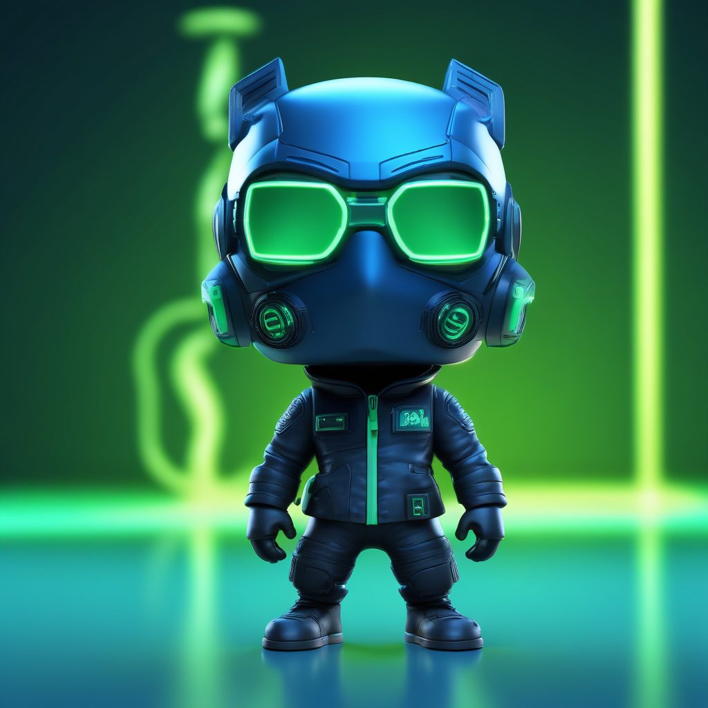 👻SD提示词：Q版蒙面义警侠客，霓虹C4D粘土风盲盒！