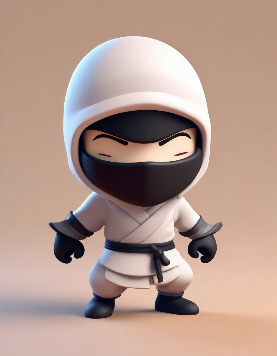 SD提示词：Q版忍者跑酷动作，C4D高燃盲盒风，细节党速入！