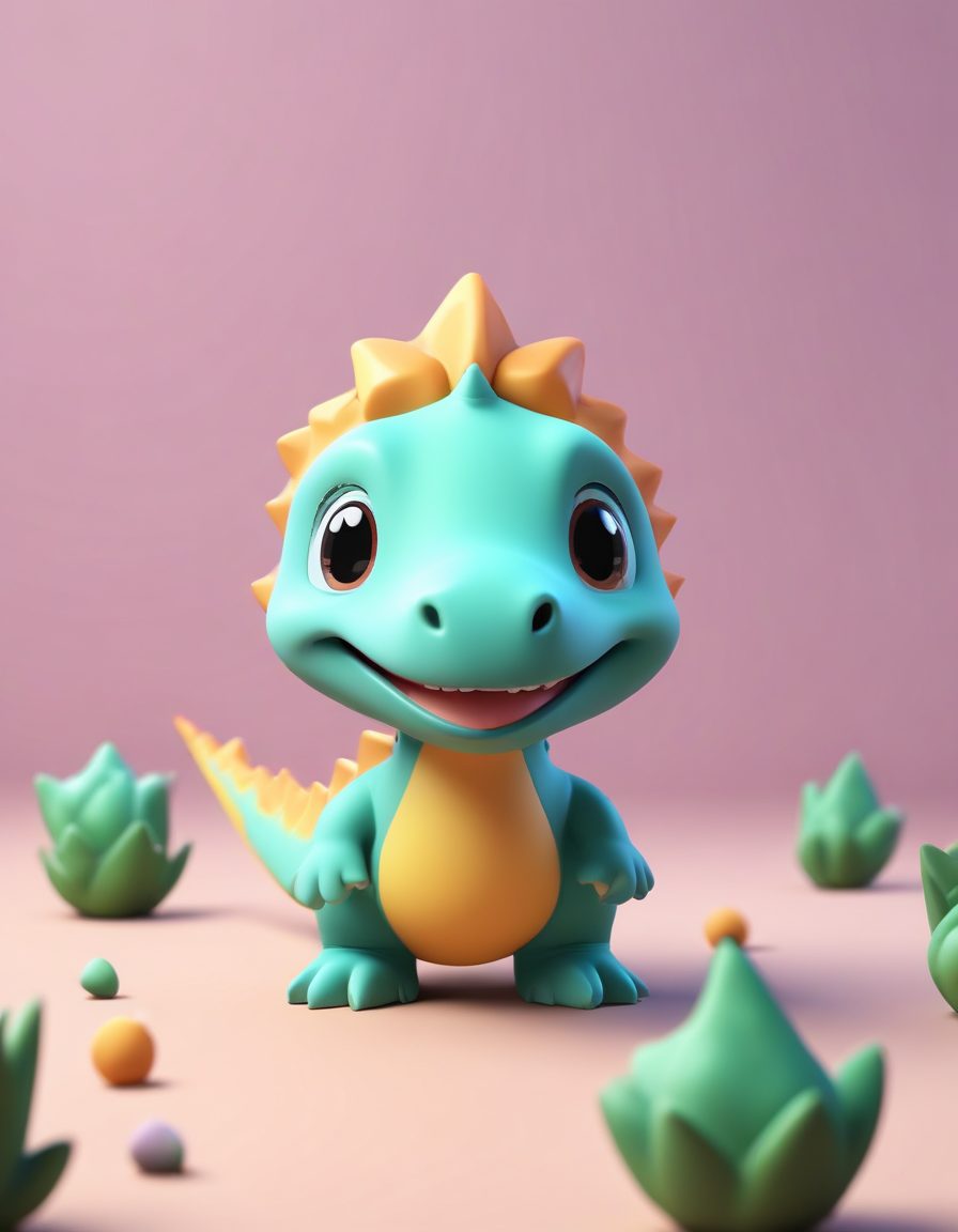 SD提示词:Q版小恐龙头像!童趣盲盒,黏土质感超治愈,做儿童节壁纸