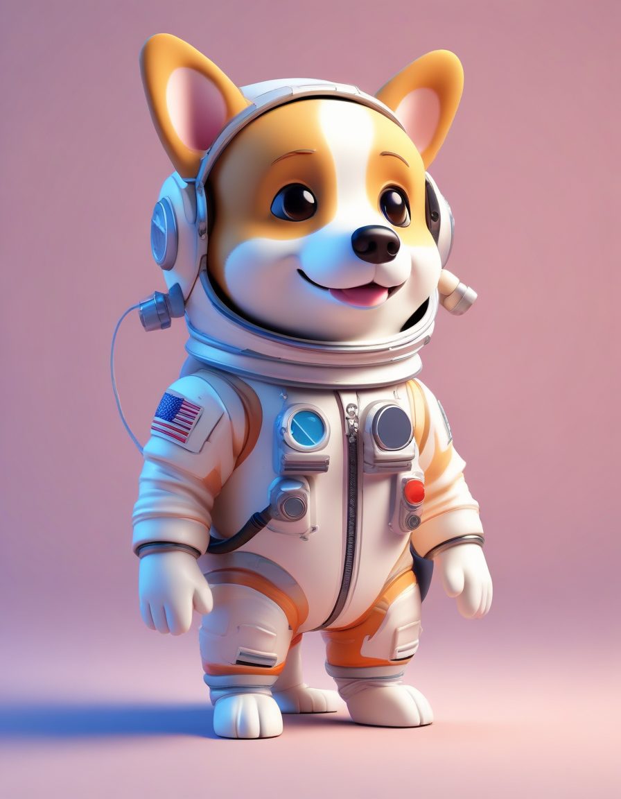 SD提示词:Q版宇航员狗狗!盲盒太空狗,黏土质感太Q萌了!