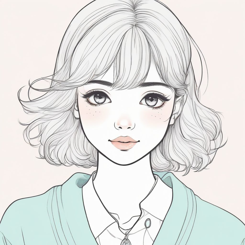 SD提示词：日系二次元极简风头像，超可爱时尚少女特写公式