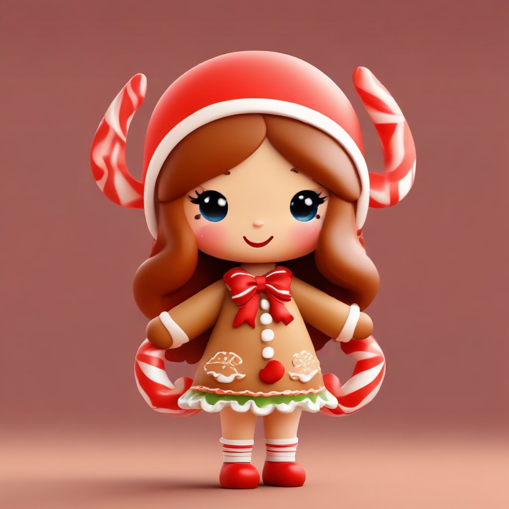 如何用AI生成姜饼主题Q版圣诞女孩?附3D盲盒手办全身提示词