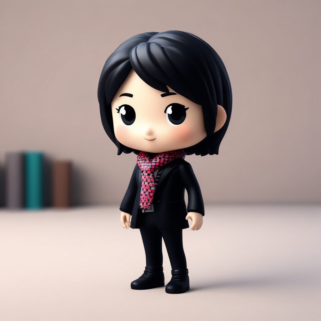 高阶AI绘图：冬日都市职场风Q版人物全身像纯色背景攻略