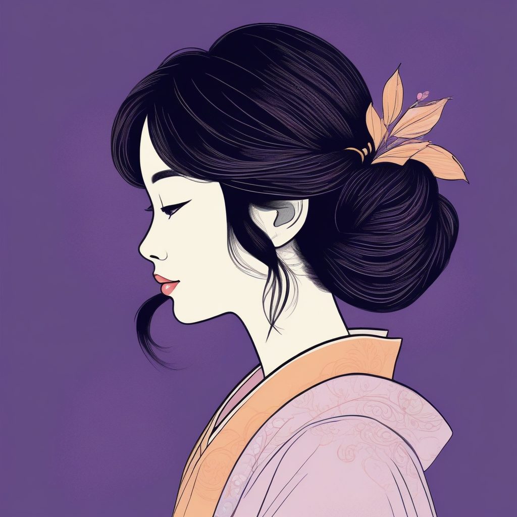 爆款教程:极简软萌日系女孩侧影,粉蓝光影纯色背景