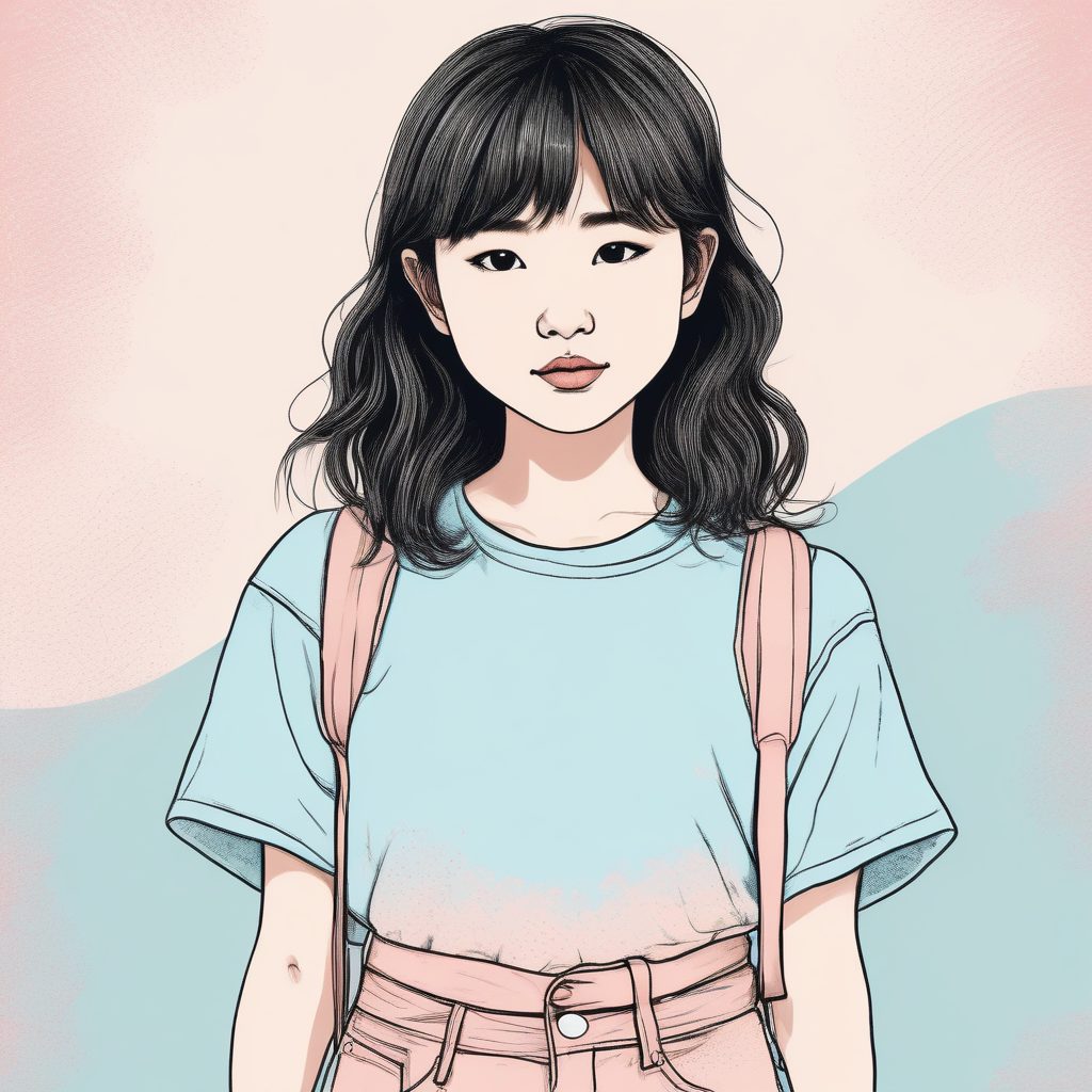 夏日清爽:AI生成日系T恤搭配短裤的软萌线稿技巧