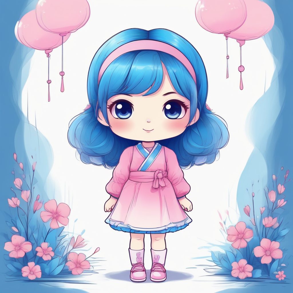 极简插画进阶:如何绘制日系女孩的Q版泡泡袖连衣裙