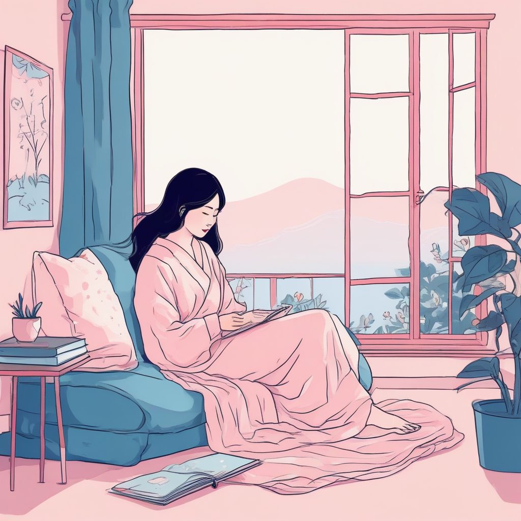 高品质插画:如何用极简线稿描绘日系女孩的慵懒午后