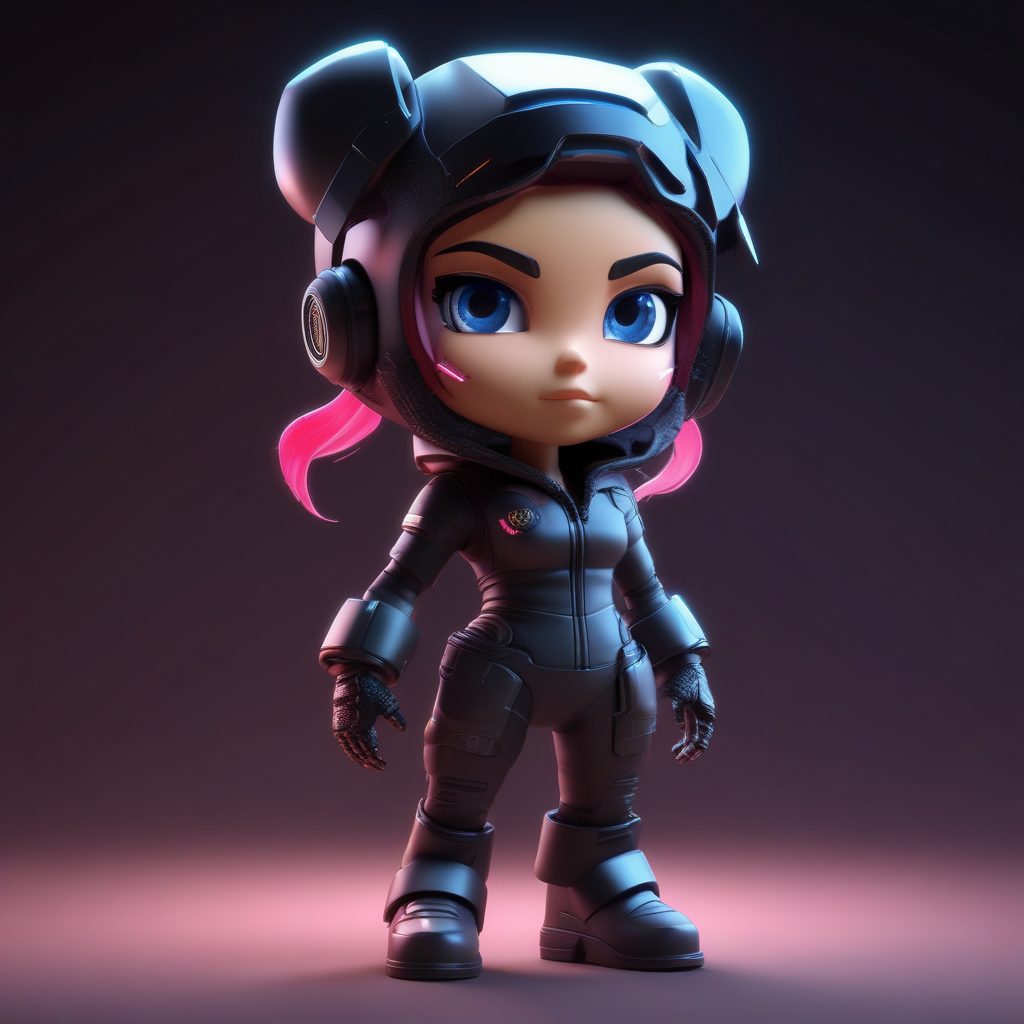 赛博朋克Q版英雄:AI 绘画生成一个酷炫表情的未来战士