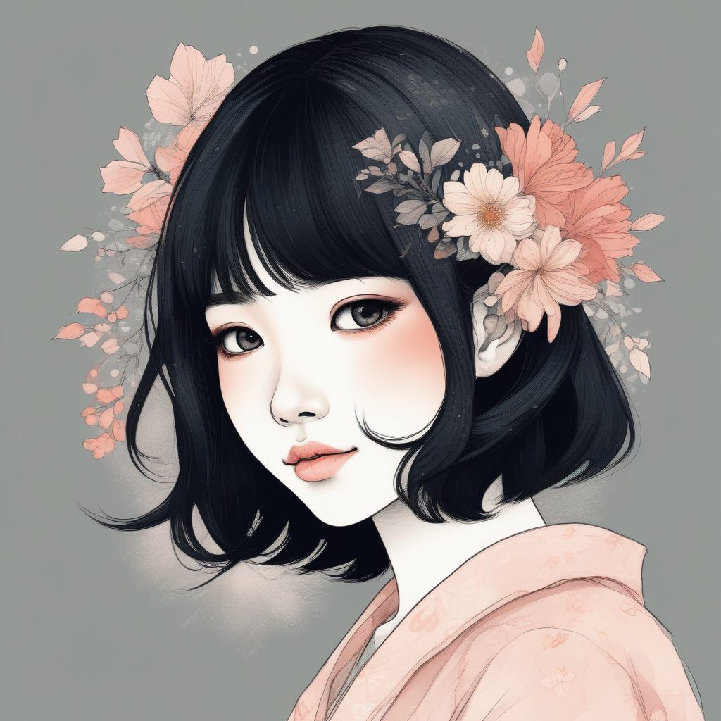 日系Soft Grunge:暗黑甜心AI插画教程,如何融合反差美学