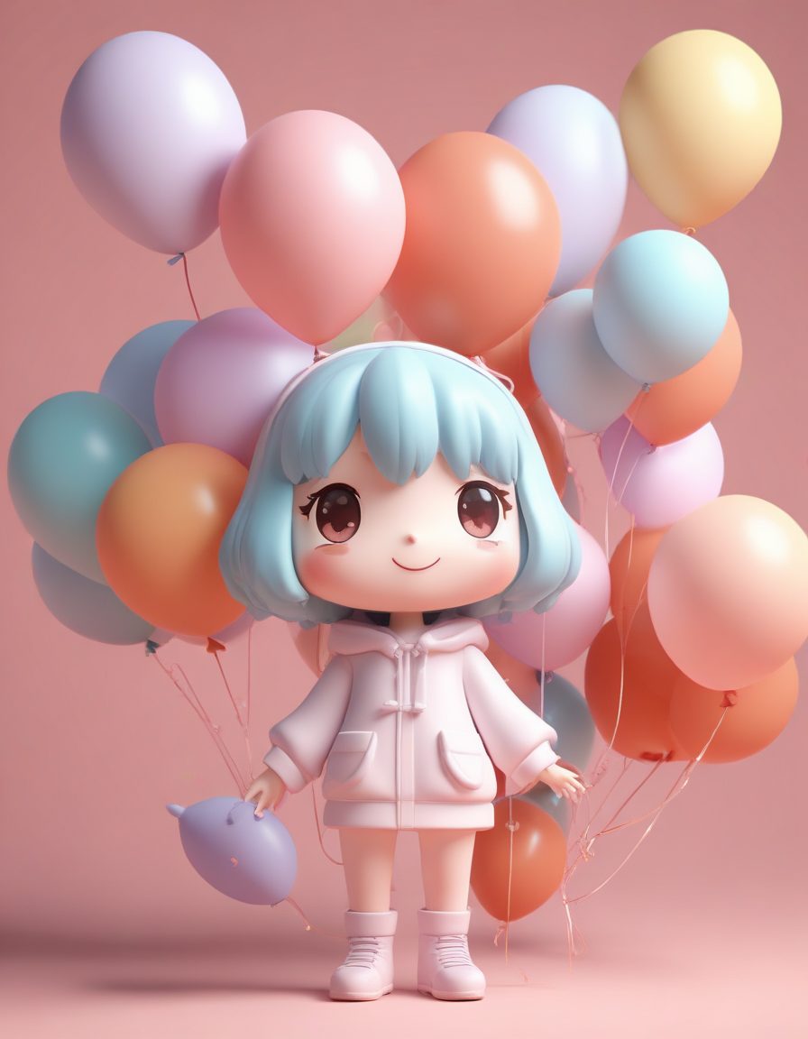 🎈飞向天空!紧抓气球的雀跃Q版瞬间