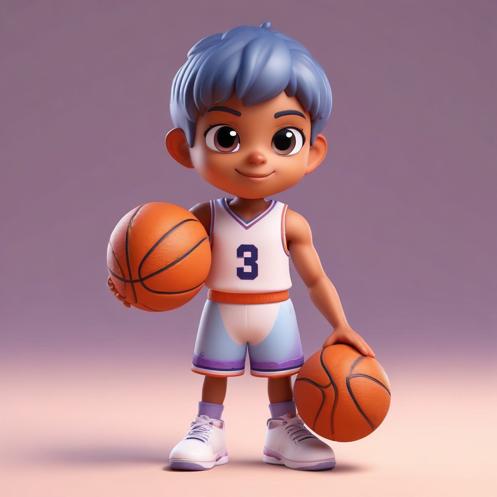 Midjourney咒语:篮球少年Q版头像,运动系C4D,元气满满!