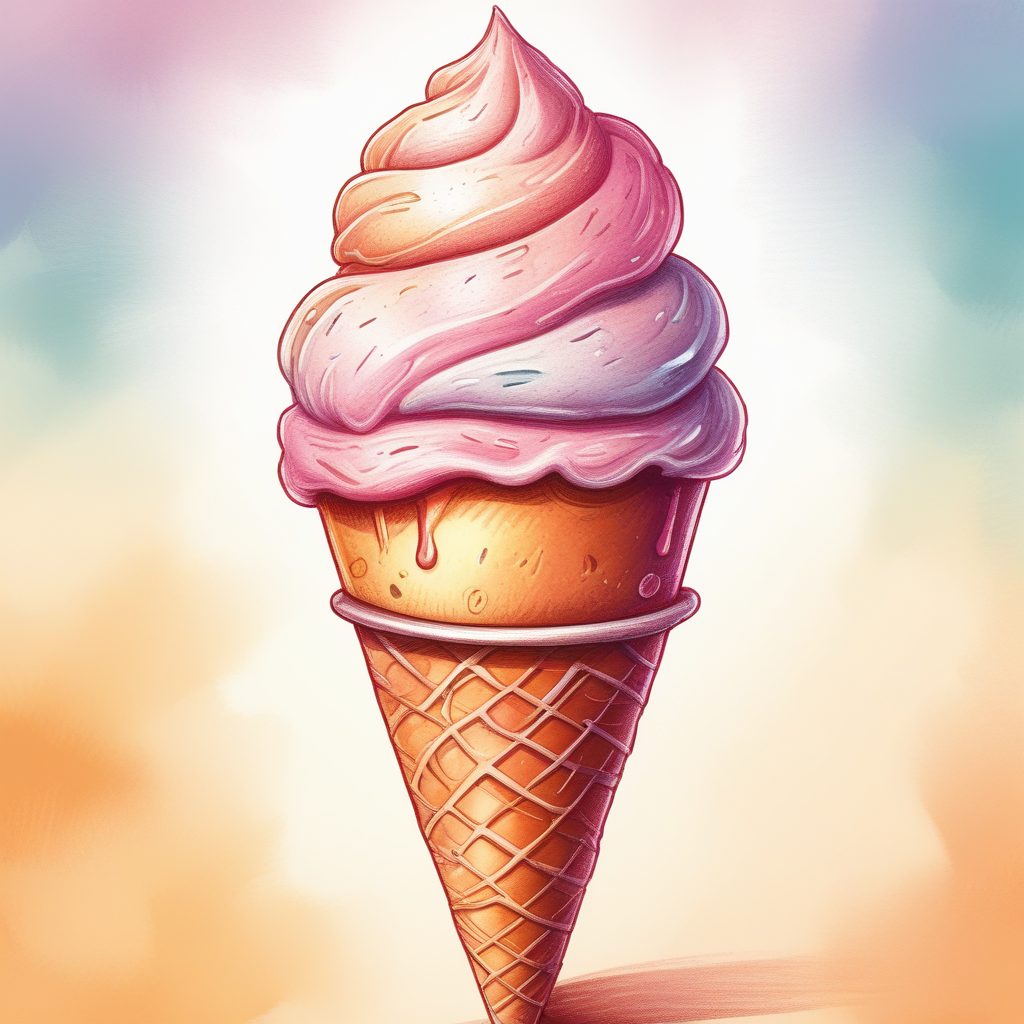 🍦夏日冰淇淋!治愈系美食插画:阳光下的甜蜜瞬间