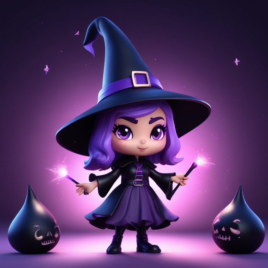 🧙‍♀️万圣节限定！超酷暗黑系小女巫Chibi手办，AI绘画提示词分享！