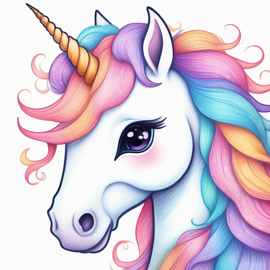 🦄梦幻独角兽！Q版彩色铅笔手绘，柔和粉彩色调头像！