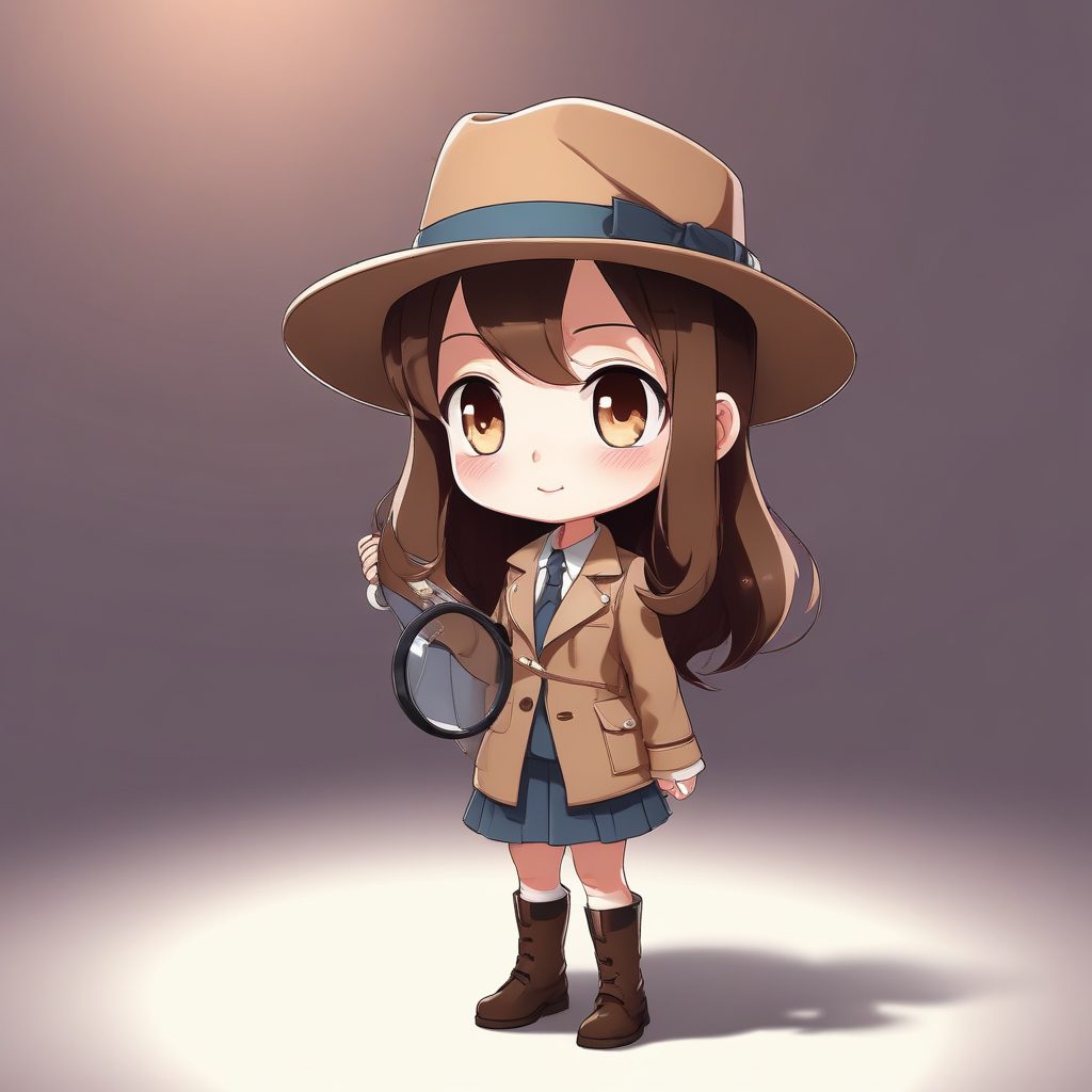 🕵️‍♀️悬疑探案！Q版侦探少女插画，酷萌风壁纸素材！