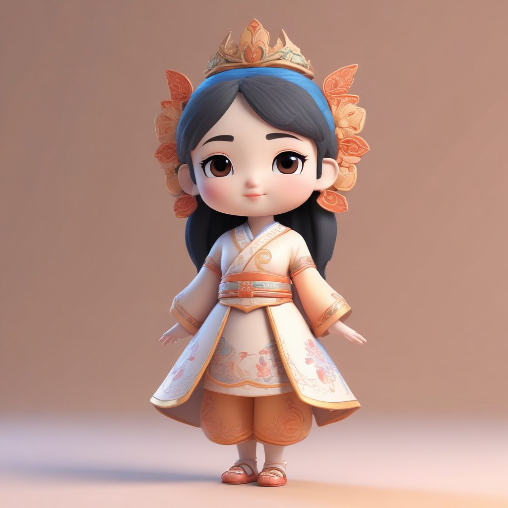 ☁️云想衣裳！敦煌飞天配色国风Q版女孩，神仙配色壁纸