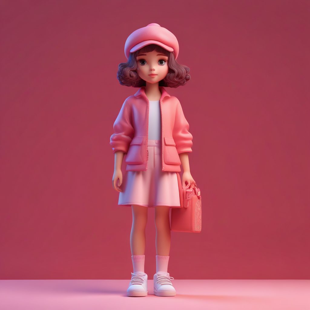 🍓甜美草莓系Q版手办！纯色背景3D黏土质感头像生成教程