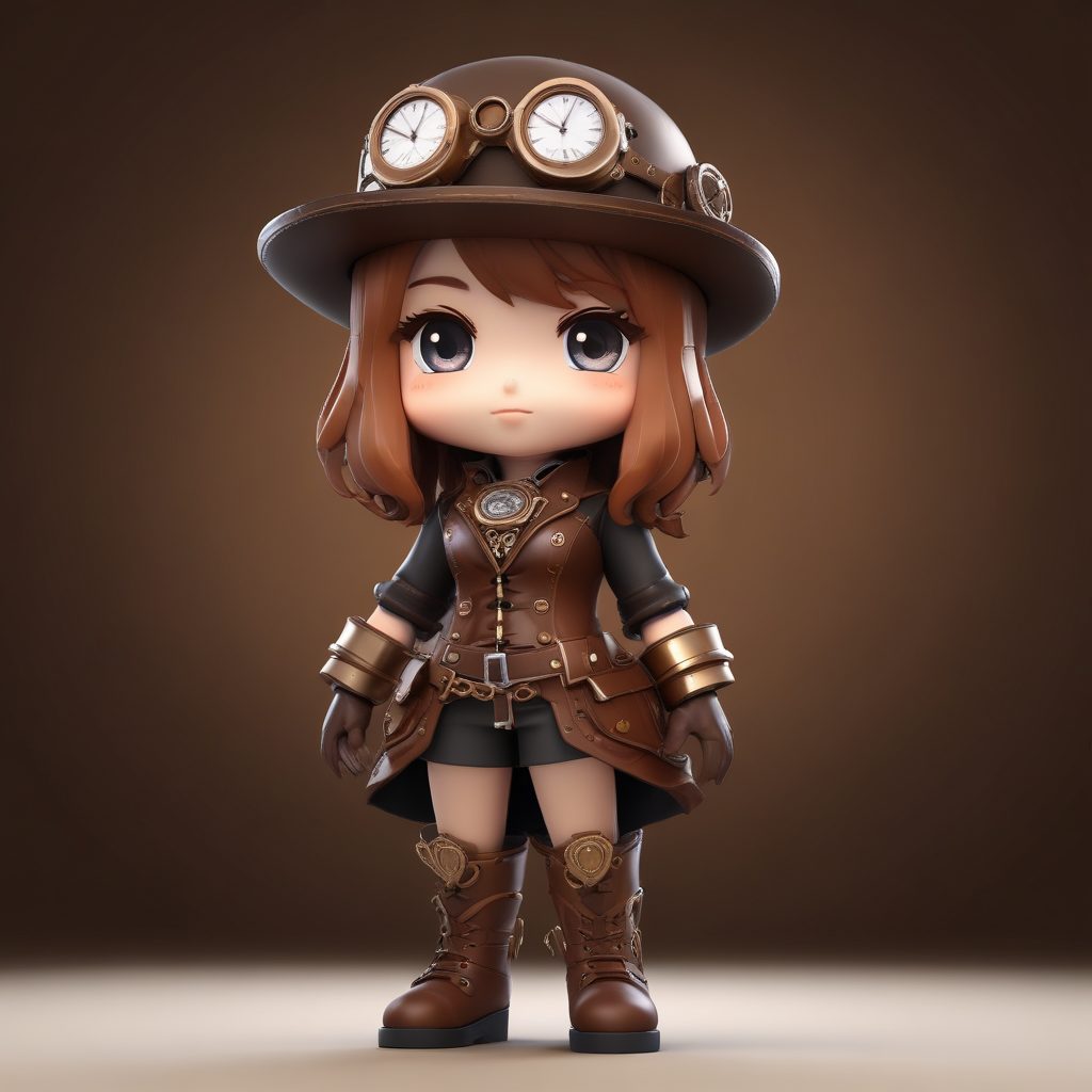 ⚙️蒸汽朋克Q版！机械细节拉满，高细节3D渲染盲盒全身像，潮酷必备