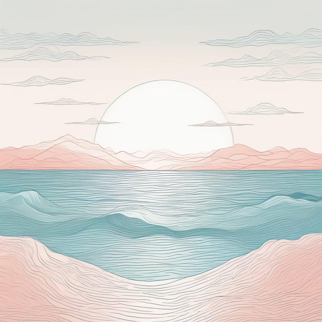 🌊治愈系海浪壁纸｜极简线条，彩铅手绘温柔海景，静谧高级！