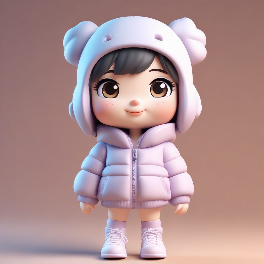 盲盒手办必备！冬日毛绒外套Q版人物，C4D黏土质感超清头像