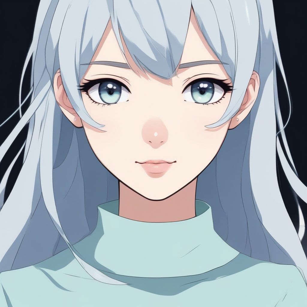 情绪头像生成：极简动漫少女破碎感眼神特写，P站大神插画风