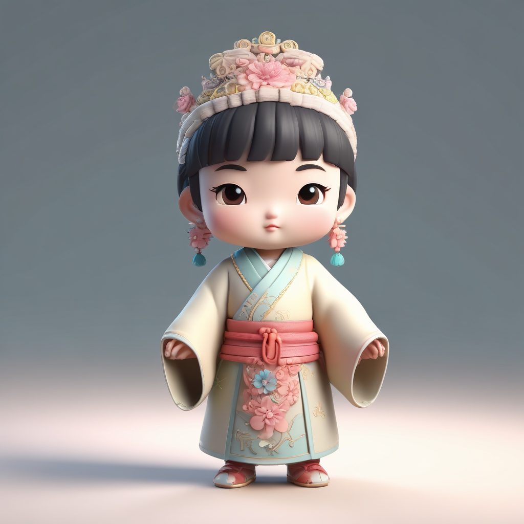 🌸爆款Q版古风头像生成！✨C4D粘土风盲盒全身AI绘画提示词