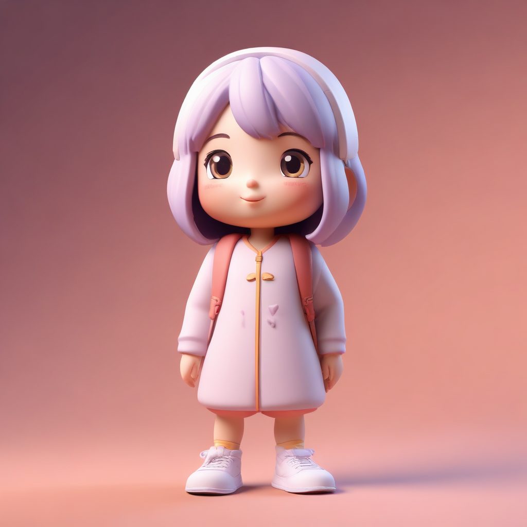 💖极简可爱的Q版人物表情包生成！✨丰富动作，纯色背景C4D渲染